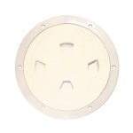 Beckson 8" Smooth Center Screw-Out Deck Plate - Beige