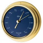 BARIGO Regatta Series Ship's Barometer - Brass Housing - Blue 4&
