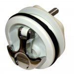 Whitecap T-Handle Latch - Chrome Plated Zamac/White Nylon - No L