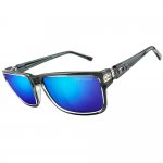 Tifosi Hagen XL Smoke Bright Blue Lens Sunglasses - Crystal Smok