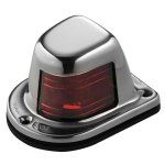 Attwood 1-Mile Deck Mount, Red Sidelight - 12V - Stainless Steel