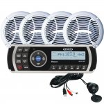 JENSEN CPM200 AM/FM/USB Waterproof, Bluetooth Stereo Package w/M