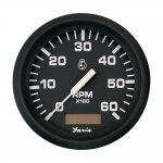 Faria Euro Black 4" Tachometer w/Hourmeter - 6,000 RPM (Gas