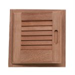Whitecap Teak Louvered Door & Frame - Left Hand - 12" x 12&