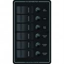 Blue Sea 8373 Water Resistant 6 Position - Black - Vertical Moun