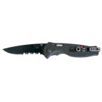 SOG Flash I Partially Serrated Folding Knife - Black TiNi