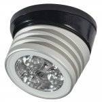 Lumitec Zephyr LED Spreader/Deck Light -Brushed, Black Base - Wh