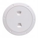 Beckson 6" Smooth Center Screw-Out Deck Plate - White