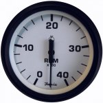 Faria Euro White 4" Tachometer - 4,000 RPM (Deisel - Magnet