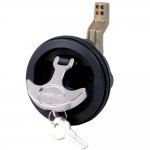 Perko Surface Mount & Latch - Black Body, Chrome Handle, Offset