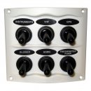 Marinco Waterproof Panel - 6 Switches - White