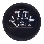Faria Euro Black 2" Water Temperature Gauge (100-250°F