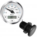 Faria Chesapeake White SS 4" GPS Speedometer w/Digital Dept