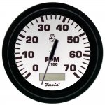 Faria Euro White 4" Tachometer w/Hourmeter - 7,000 RPM (Gas