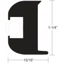 TACO Flex Vinyl Rub Rail Kit - Black w/White Insert - 50' - 1-1/