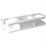 TACO 2-Drink Poly Cup Holder w/"Catch-All" - White