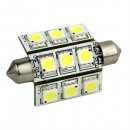Lunasea 3-Sided 9 LED Festoon - 10-30VDC/2W/141 Lumens - Warm Wh