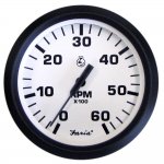 Faria Euro White 4" Tachometer - 6,000 RPM (Gas - Inboard &