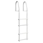 Dock Edge Fixed 4 Step Ladder Bright White Galvalume