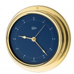BARIGO Regatta Series Quartz Ship's Clock - Brass Housing - Blue