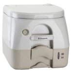 Dometic - 974 Portable Toilet 2.6 Gallon - Tan w/Brackets