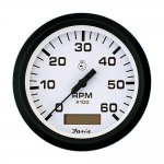 Faria Euro White 4" Tachometer w/Hourmeter - 6,000 RPM (Gas