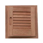 Whitecap Teak Louvered Door & Frame - Right Hand - 12" x 12