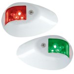 Perko LED Side Lights - Red/Green - 12V - White Epoxy Coated Hou