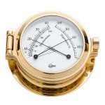 BARIGO Poseidon Series Porthole Ship's Comfortmeter - Brass Hous