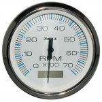 Faria Chesapeake White SS 4" Tachometer w/Hourmeter - 7,000