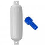 Polyform G-4 Twin Eye Fender 6.5 x 23 - White w/Air Adapter