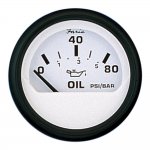 Faria Euro White 2" Oil Pressure Gauge - 80PSI