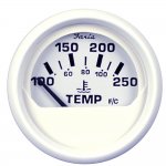 Faria Dress White 2" Water Temperature Guage (100-250°