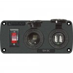 Blue Sea 4353 BelowDeck Panel - 12V Socket & Dual USB