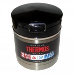 Thermos Vacuum Insulated Flip Top Food Jar - Black/Stainless - 1