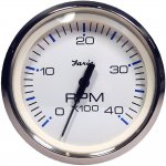 Faria Chesapeake White SS 4" Tachometer - 4,000 RPM (Diesel