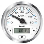 Faria Chesapeake White SS 4" GPS Speedometer w/Digital Dept