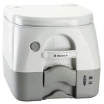 Dometic - 974 Portable Toilet 2.6 Gallon - Grey w/Brackets