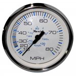 Faria Chesapeake White SS 4" Speedometer - 80MPH (Mechanica